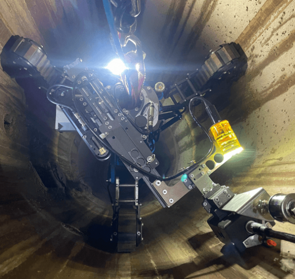 Crawler avançant dans le fût